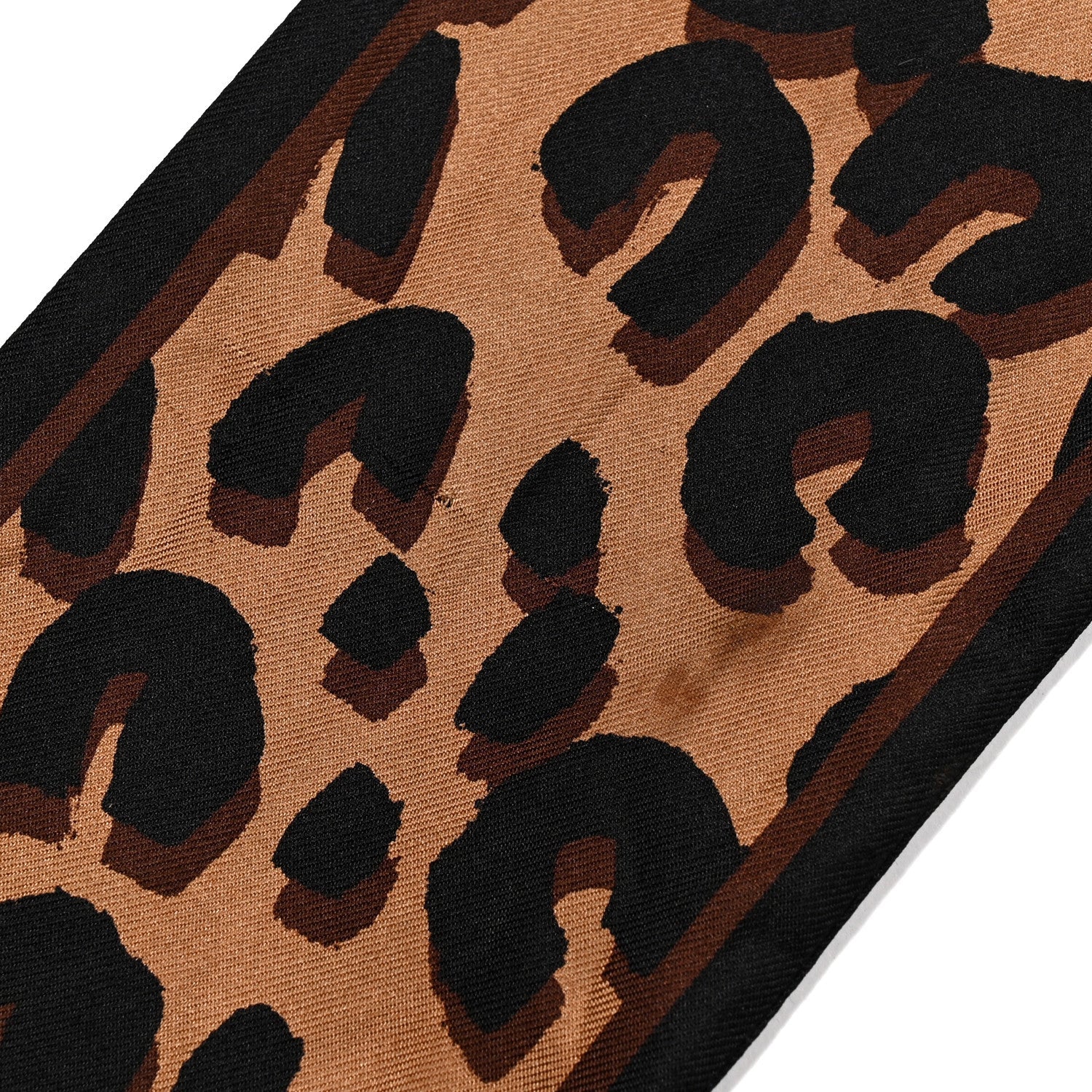 Silk Leopard Bandeau Scarf Marron