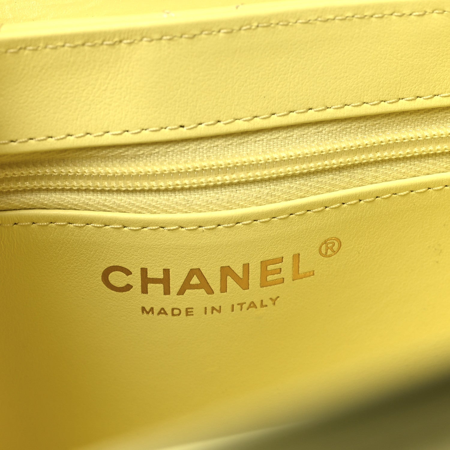 Shiny Aged Calfskin Quilted Nano Kelly Shopper Light Yellow
