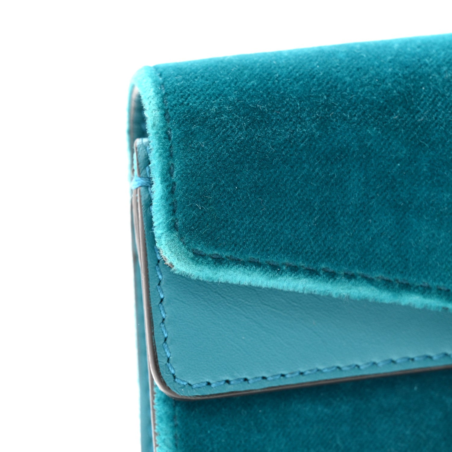 Velvet Super Mini Dionysus Shoulder Bag Pavone Cyan