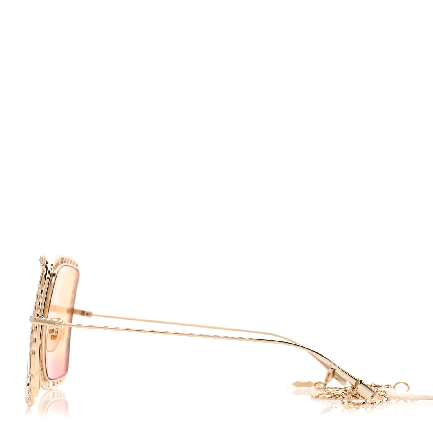 Square Frame Oversized Sunglasses GG1033S Gold Orange