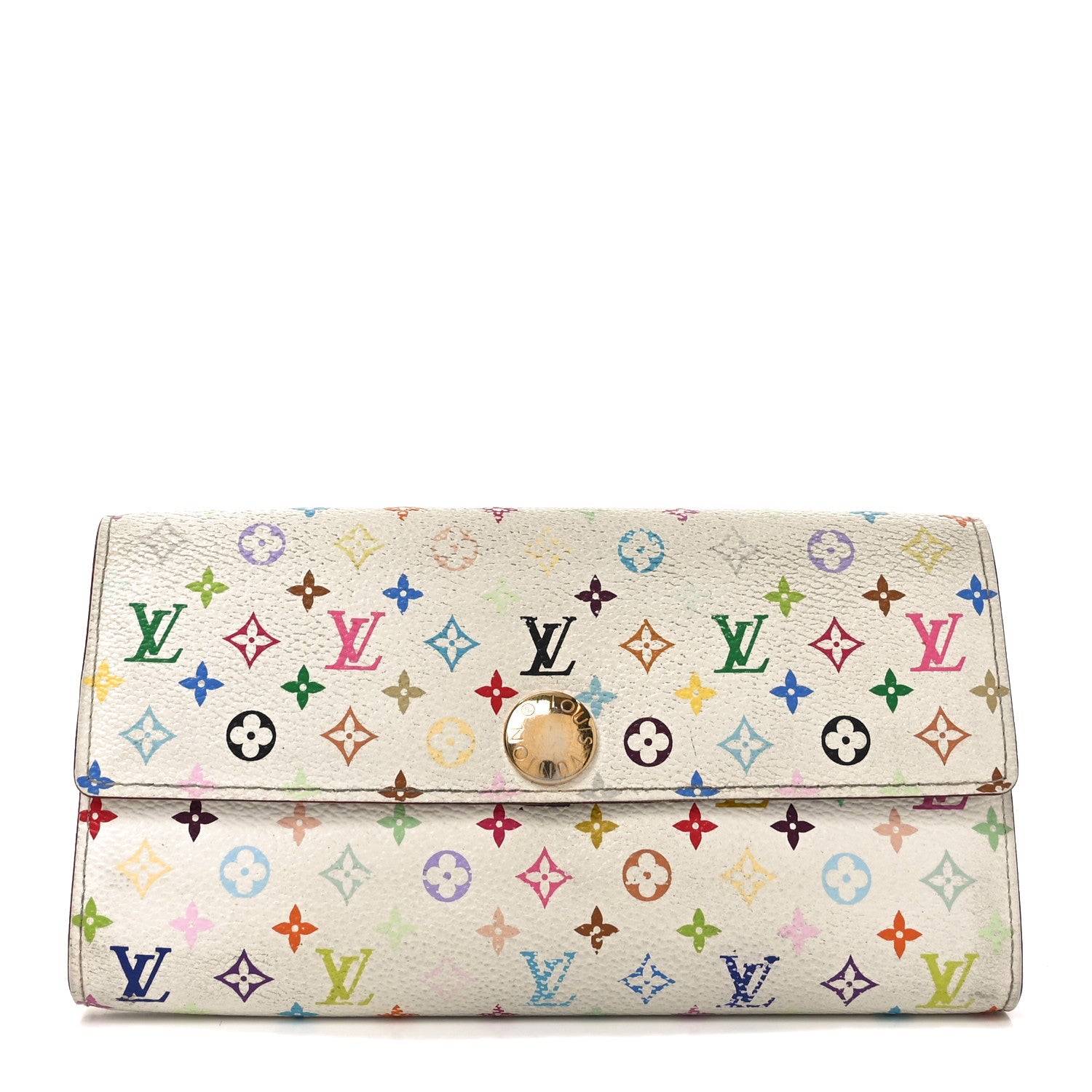 Monogram Multicolor Sarah Wallet White