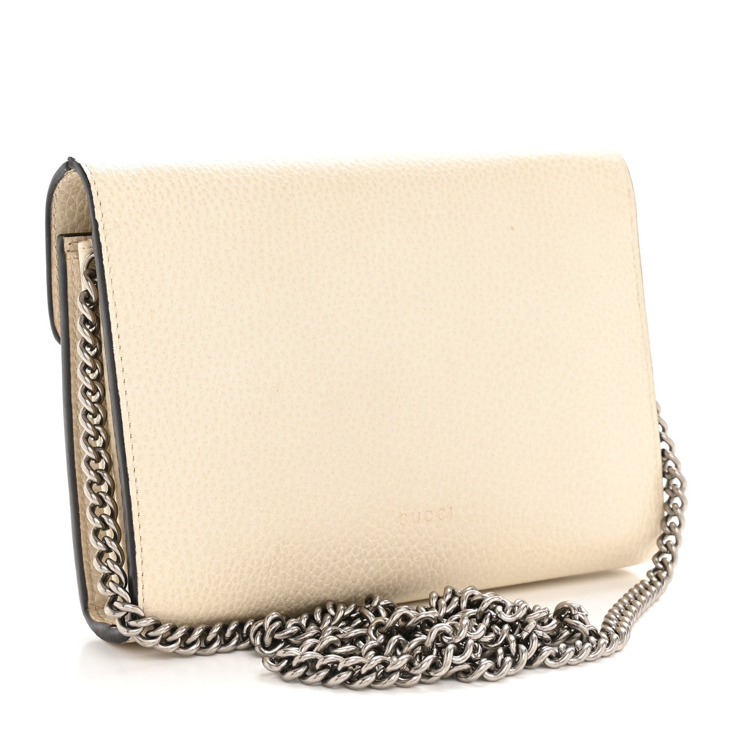 Dollar Calfskin Mini Dionysus Chain Wallet Mystic White