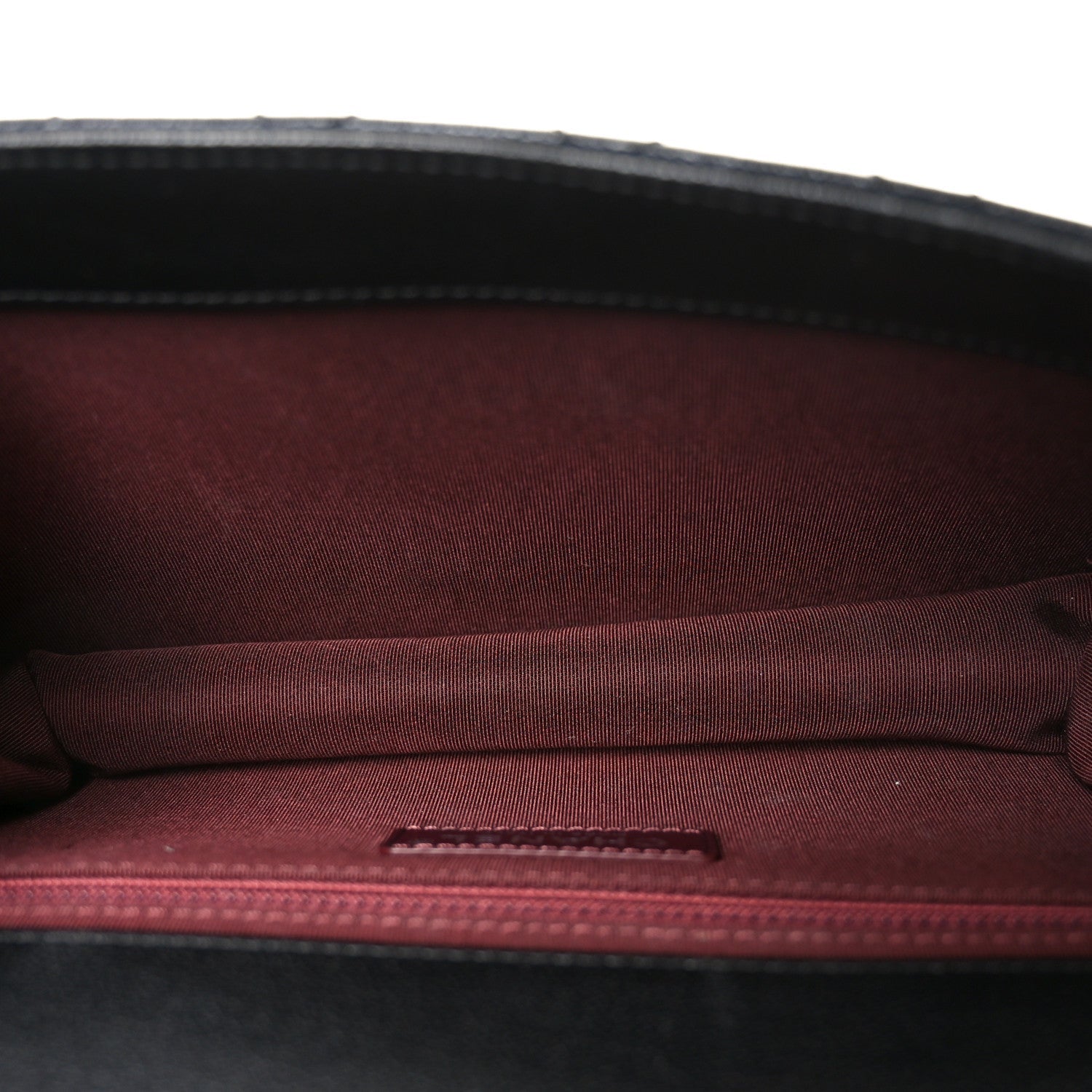 Goatskin Quilted Small CC University Top Handle Flap Black