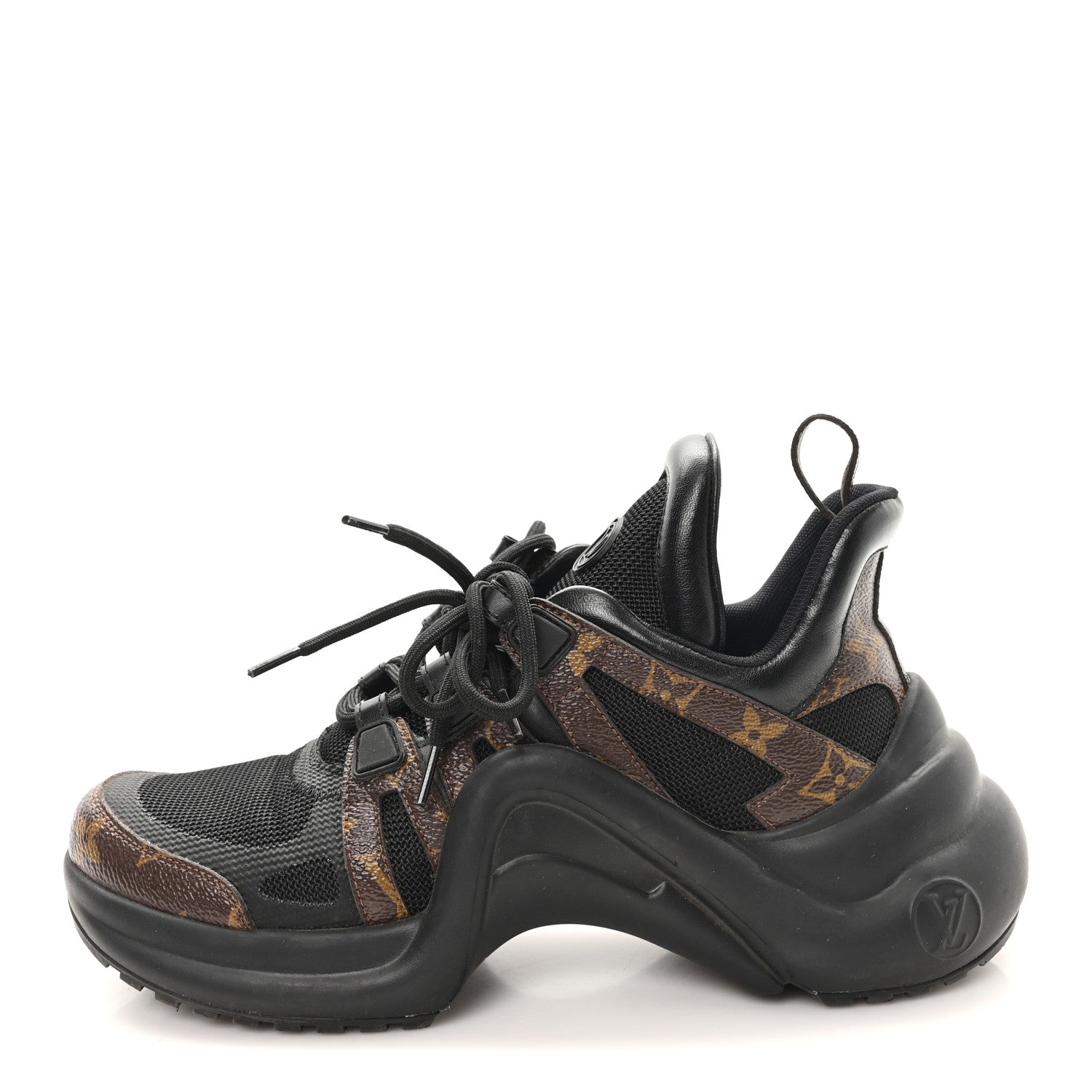 Calfskin Patent Monogram LV Archlight Sneakers 37.5 Black