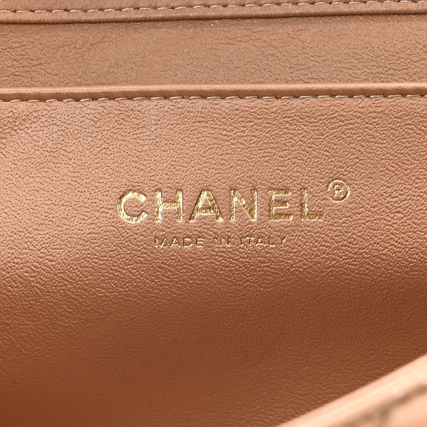 Lambskin Quilted Clutch with Chain Flap Beige Fonce