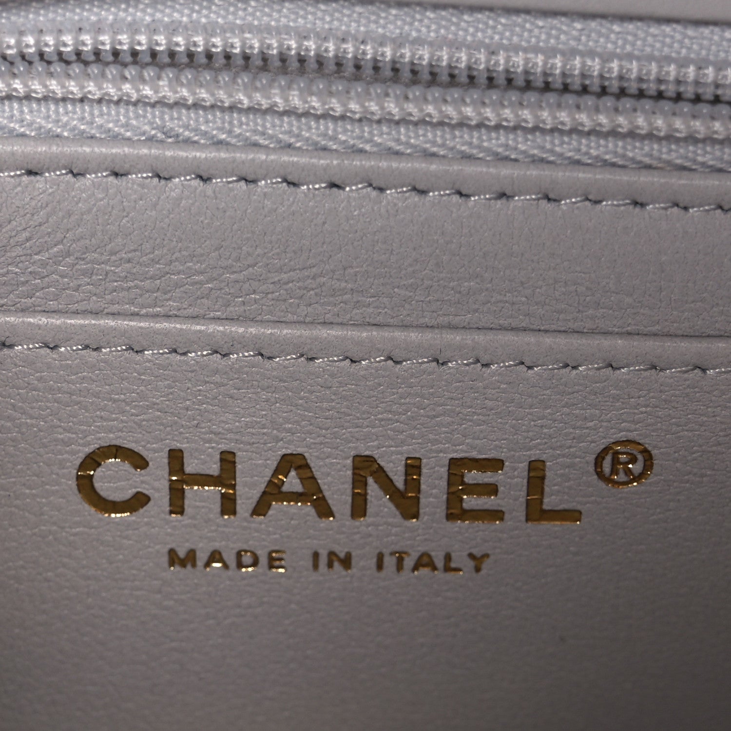 Lambskin Quilted Mini Square Flap Light Grey