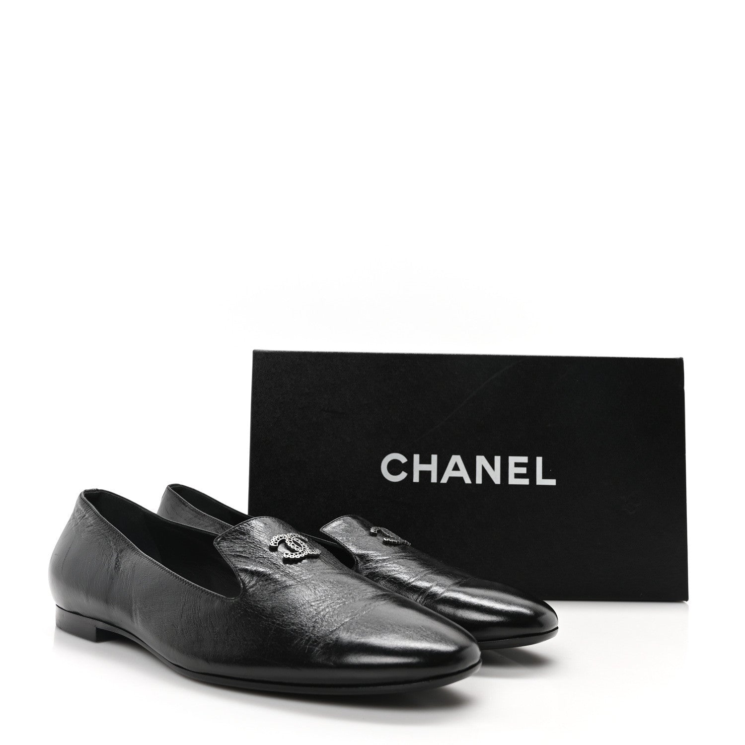 Lambskin CC Loafers 41 Black