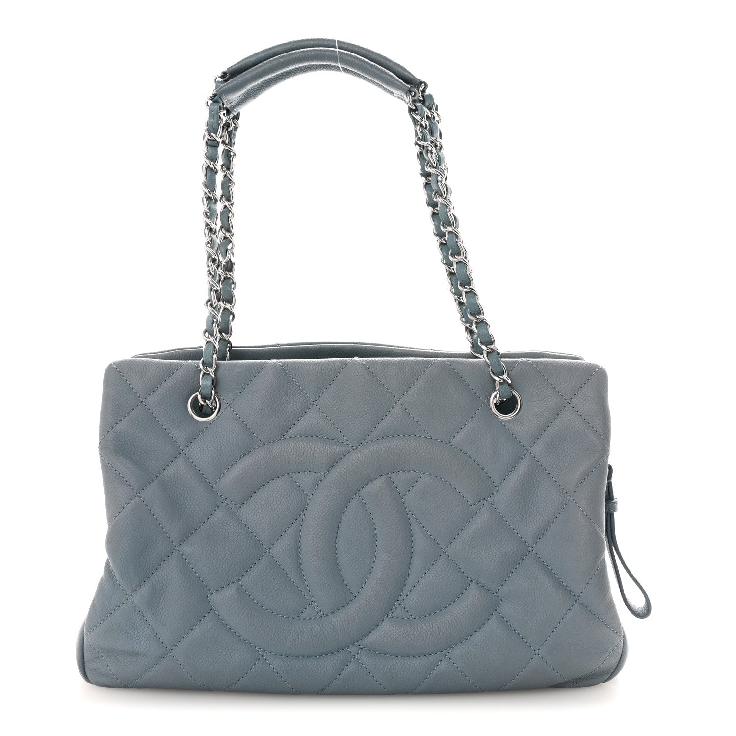 Caviar Quilted CC Timeless Soft Tote Blue