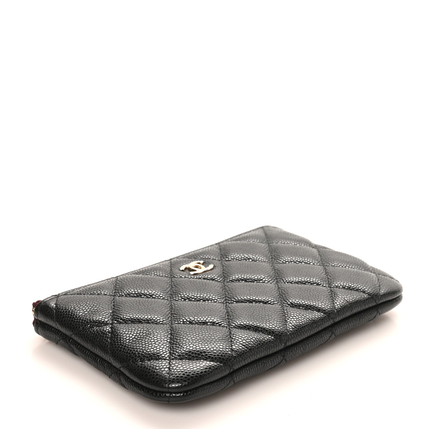 Caviar Quilted Small Cosmetic Case Black