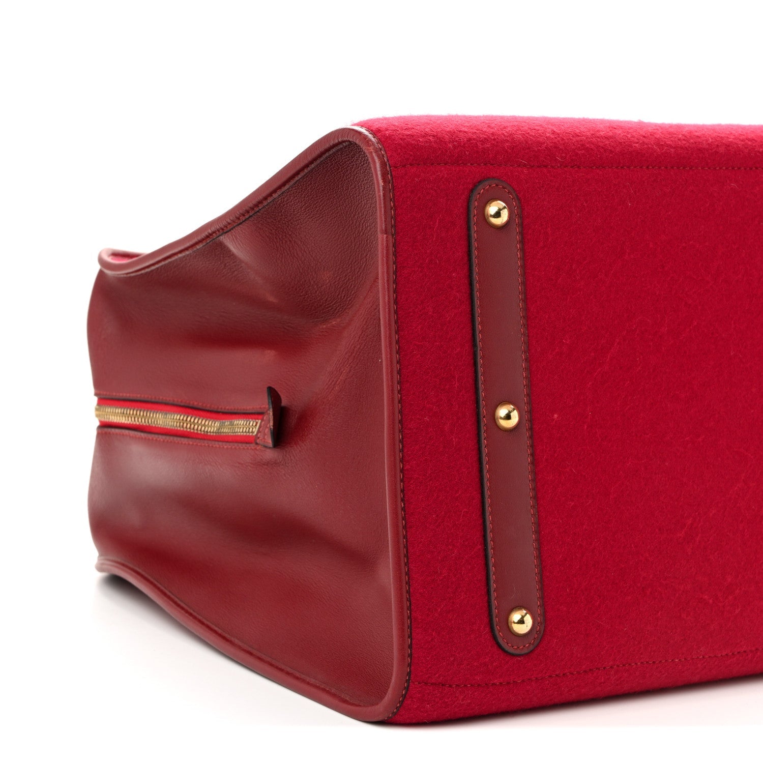 Felt Barenia Feu2Dou Travel Bag Rouge Vif Rouge H