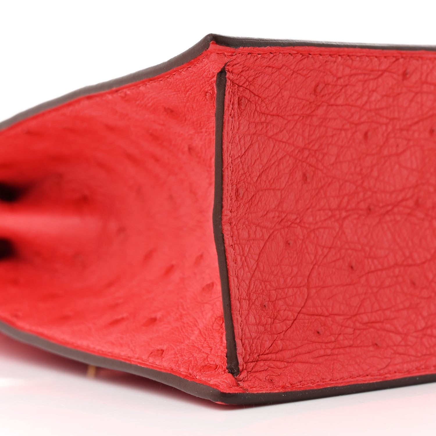 Ostrich Kelly Danse II Belt Bag Rouge Vif
