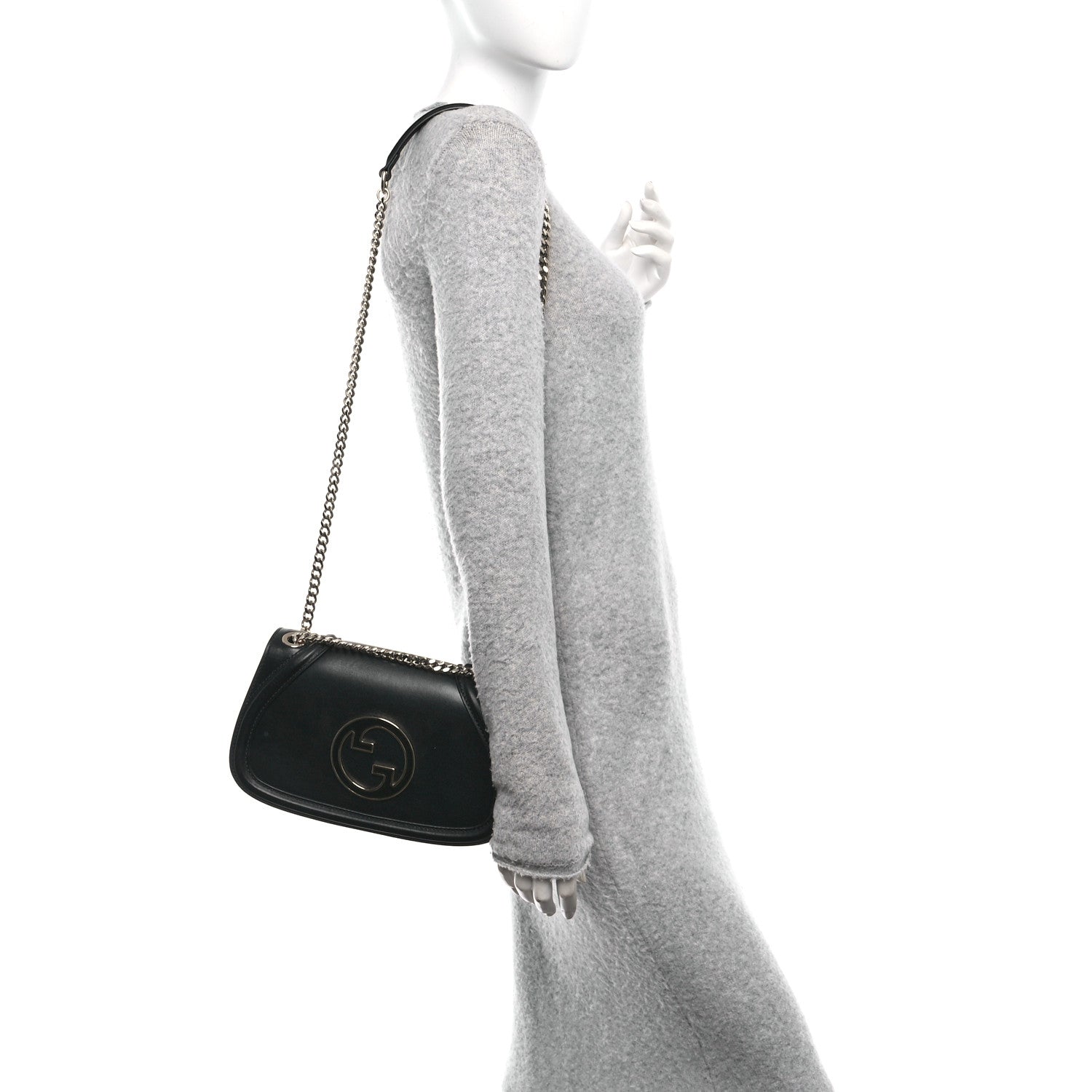 Calfskin Blondie Medium Shoulder Bag Black
