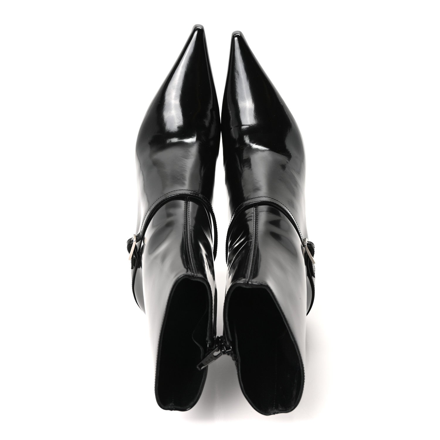 Patent Vendome Buckle Ankle Booties 37 Black
