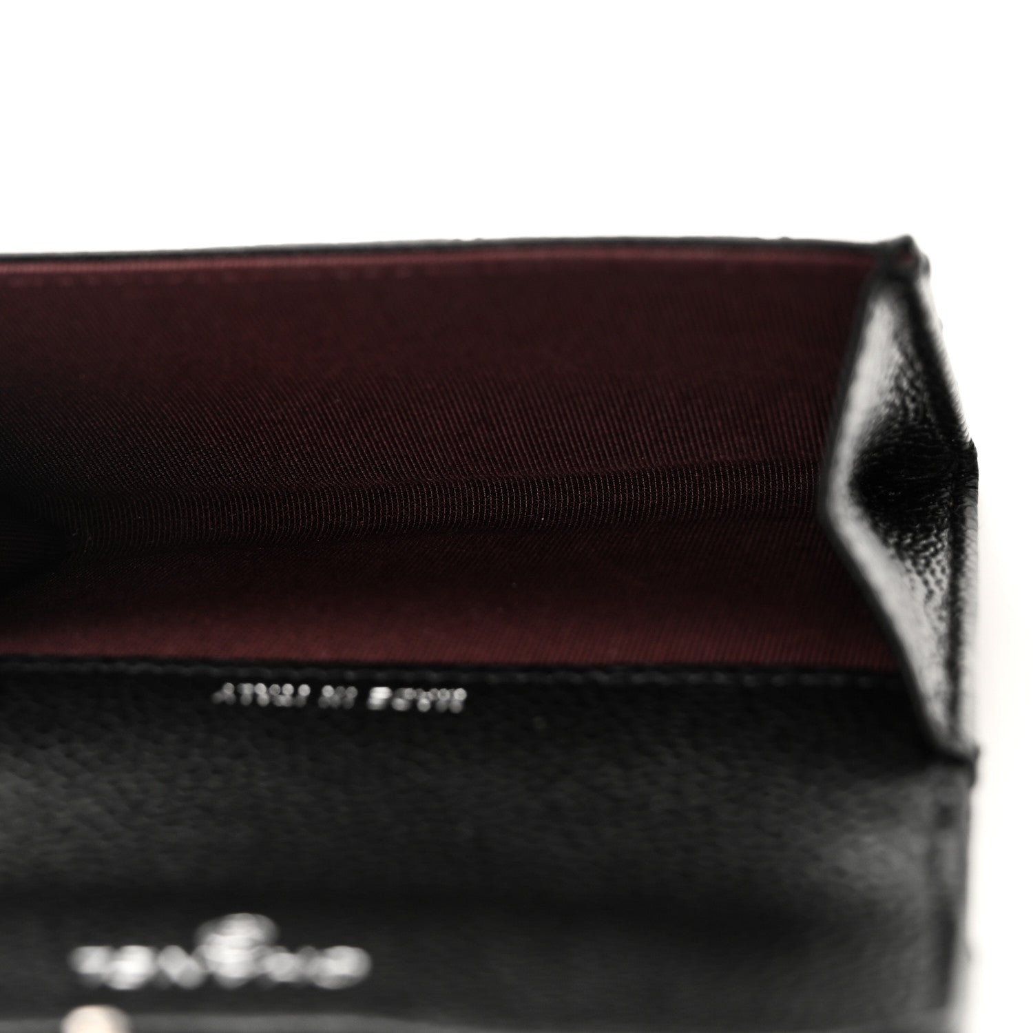 Caviar Quilted Flap Card Holder Wallet Black