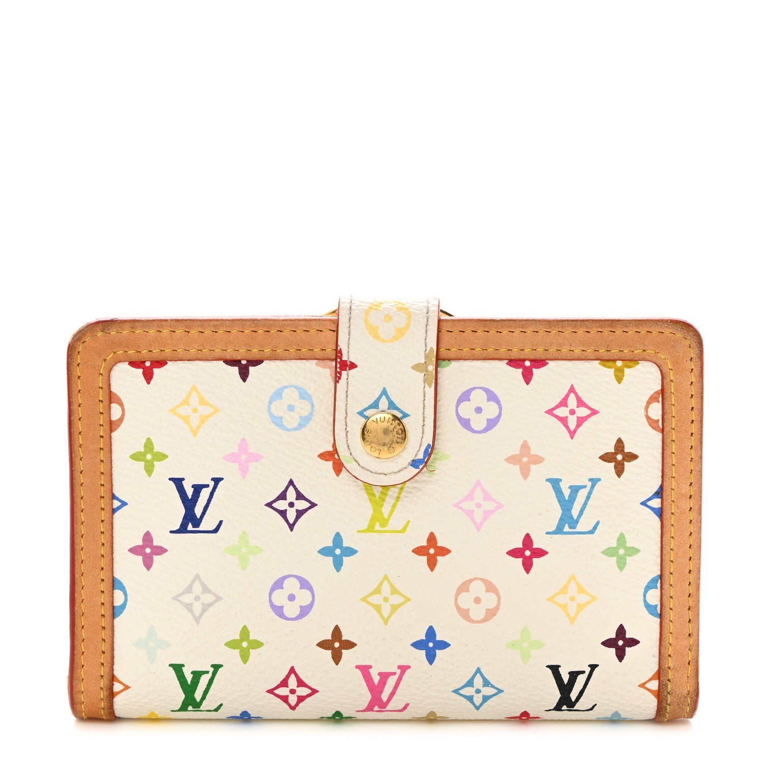 Monogram Multicolor French Purse Wallet White