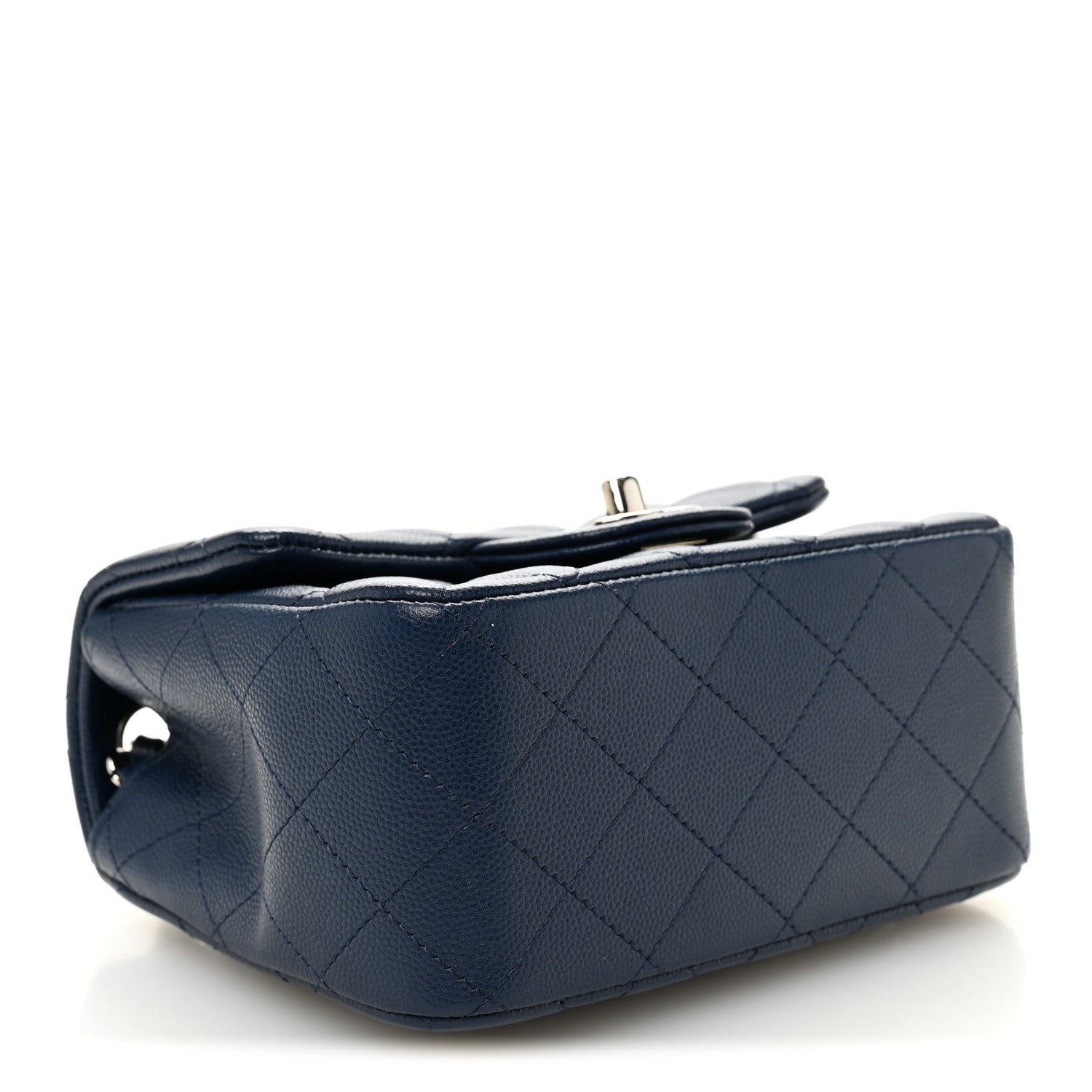 Caviar Quilted Mini Square Flap Navy
