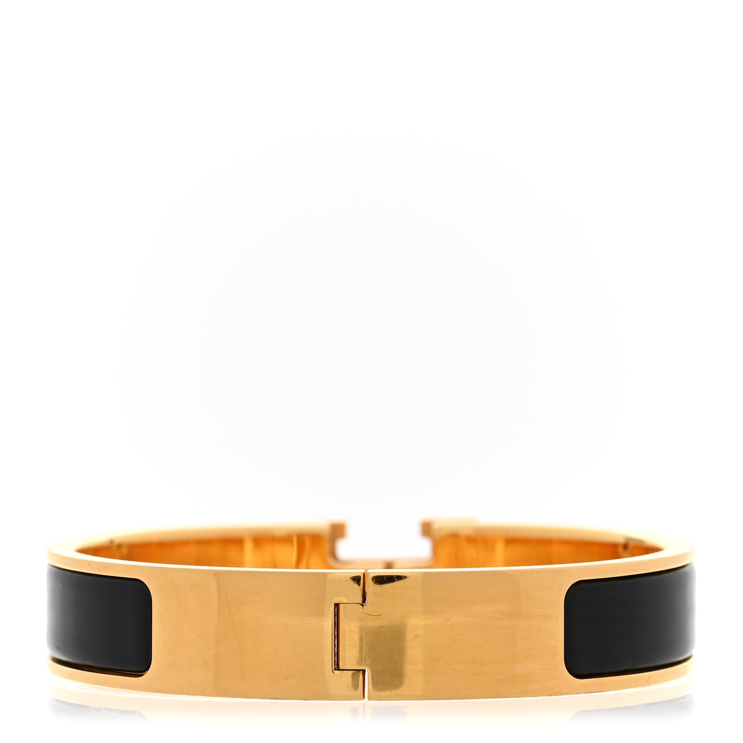 Enamel Narrow Clic Clac H Bracelet GM Black