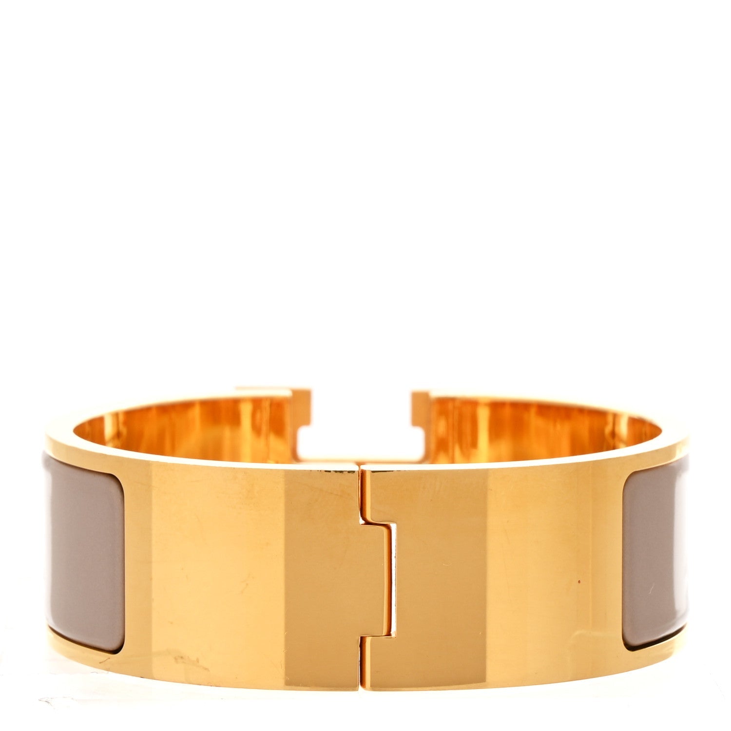 Enamel Wide Clic Clac H Bracelet Marron Glace