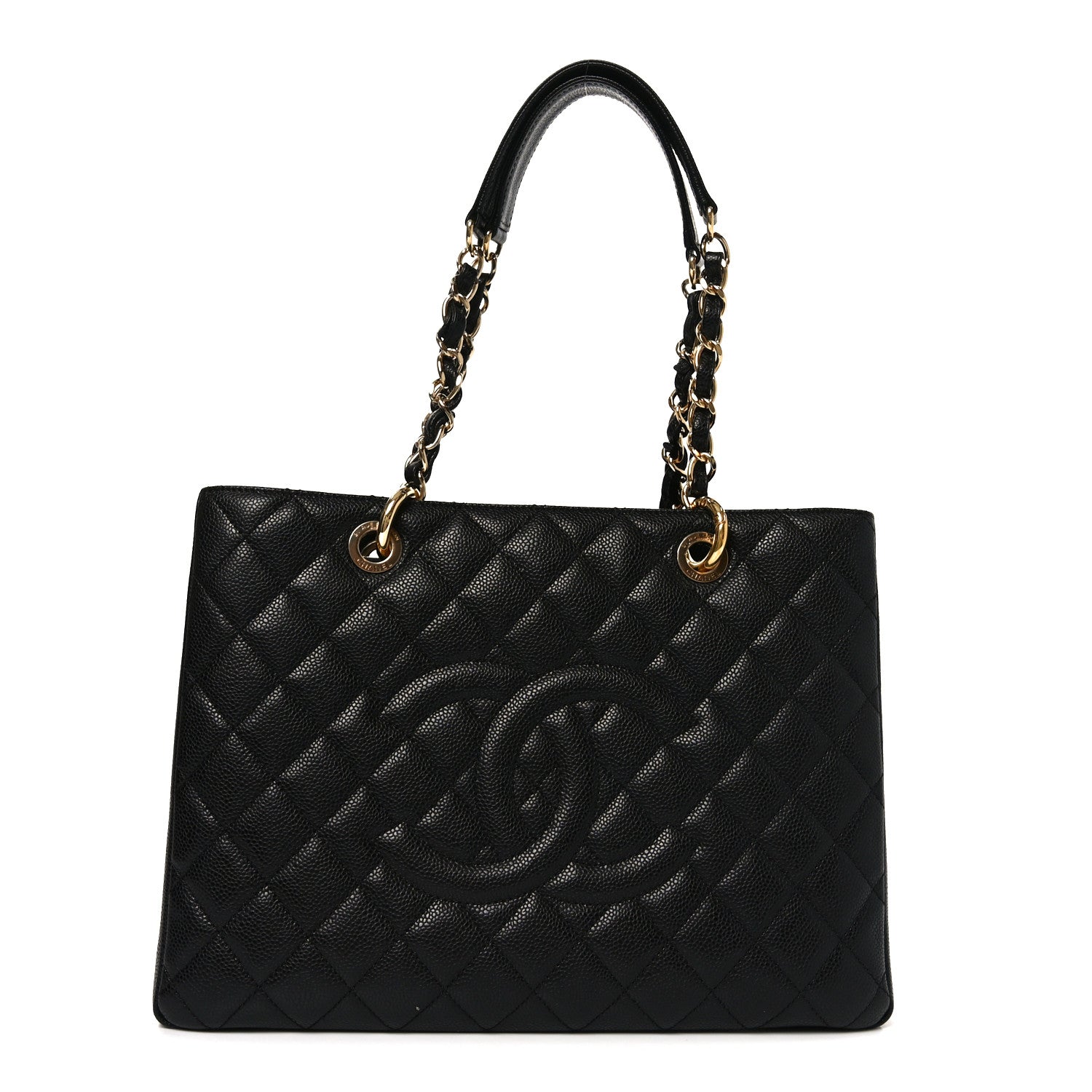 Caviar Quilted Grand Shopping Tote GST Black