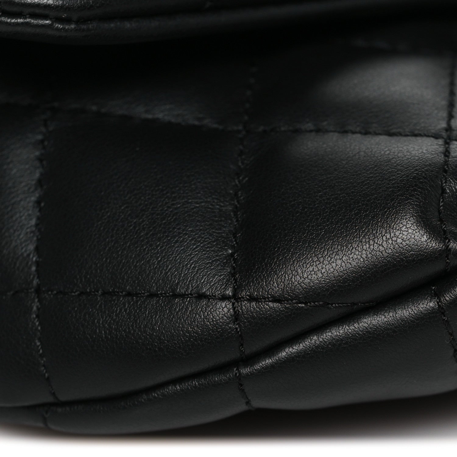 Calfskin Quilted CC Uniform Flap Belt Bag Black