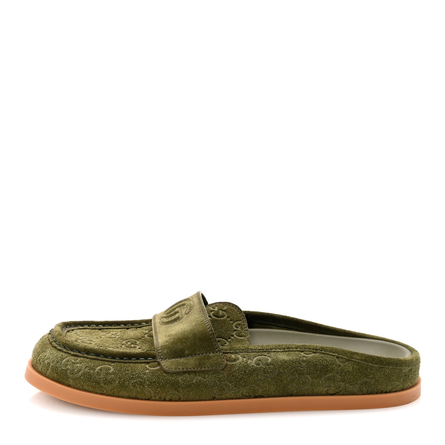 Suede GG Debossed Celia Mules 39 Green