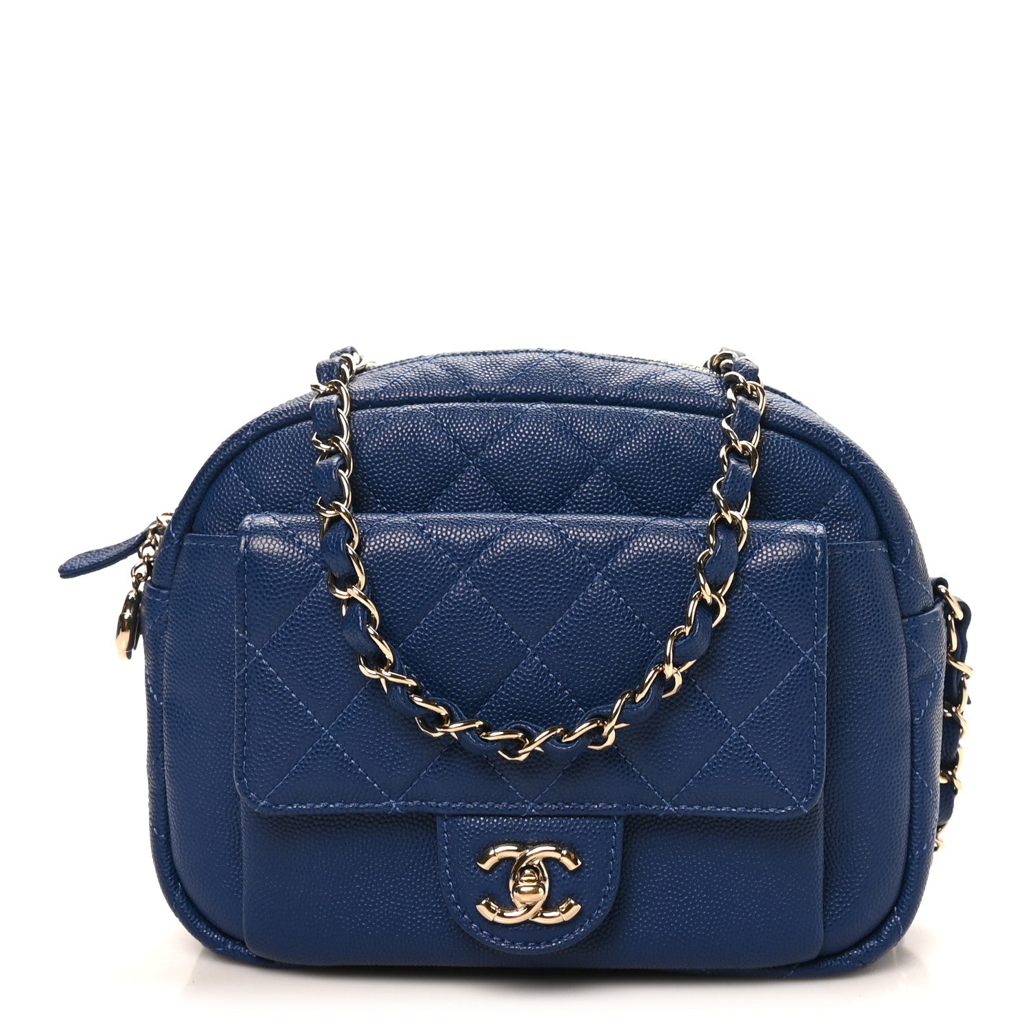 Caviar Quilted CC Day Camera Case Blue