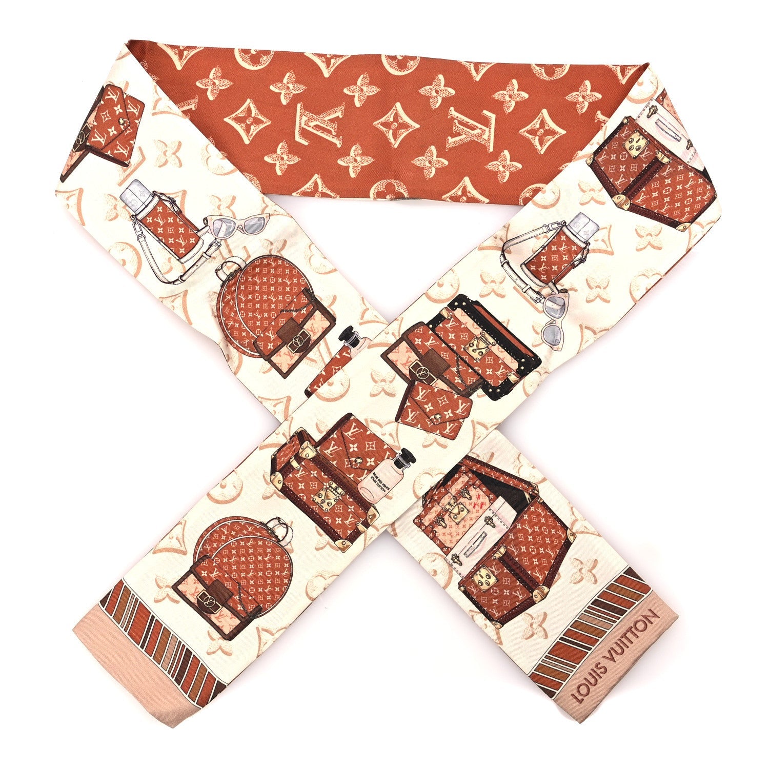 Silk Monogram Fall for you Bandeau Brown