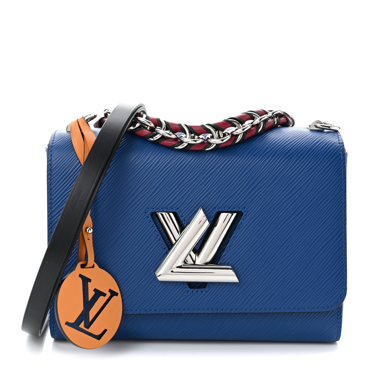Epi Twist Braided Strap Shoulder Bag MM Bleu Roi