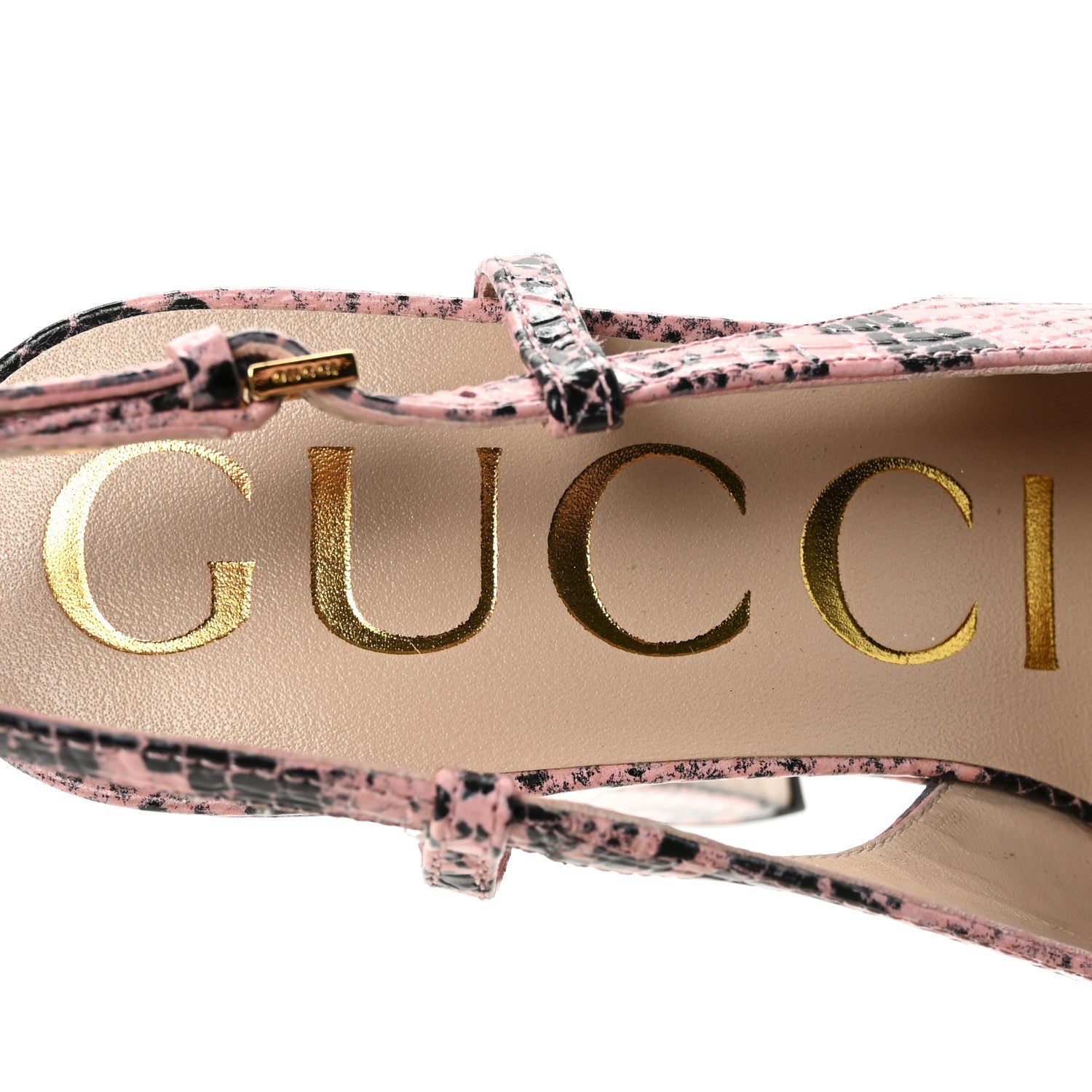 Calfskin Python Print Horsebit Platform 35/120mm Slingback Pumps 35 Wild Rose
