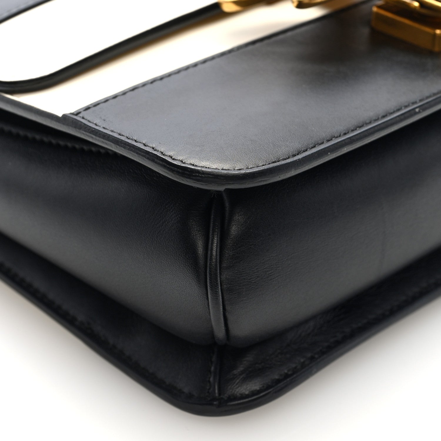 Calfskin Sylvie Web Queen Margaret Shoulder Bag Mystic White Black