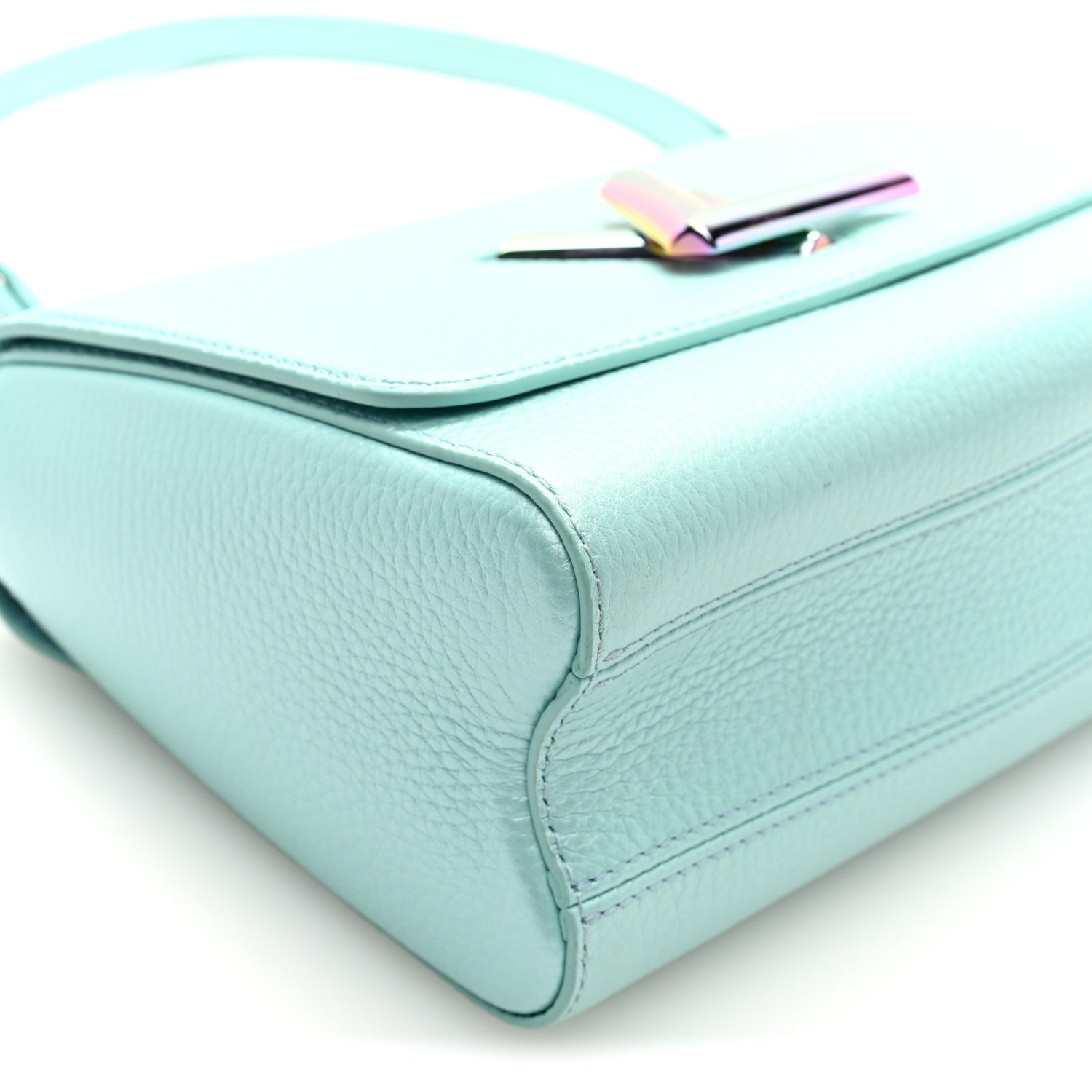 Iridescent Grained Calfskin Summer Splash Twist MM Blue