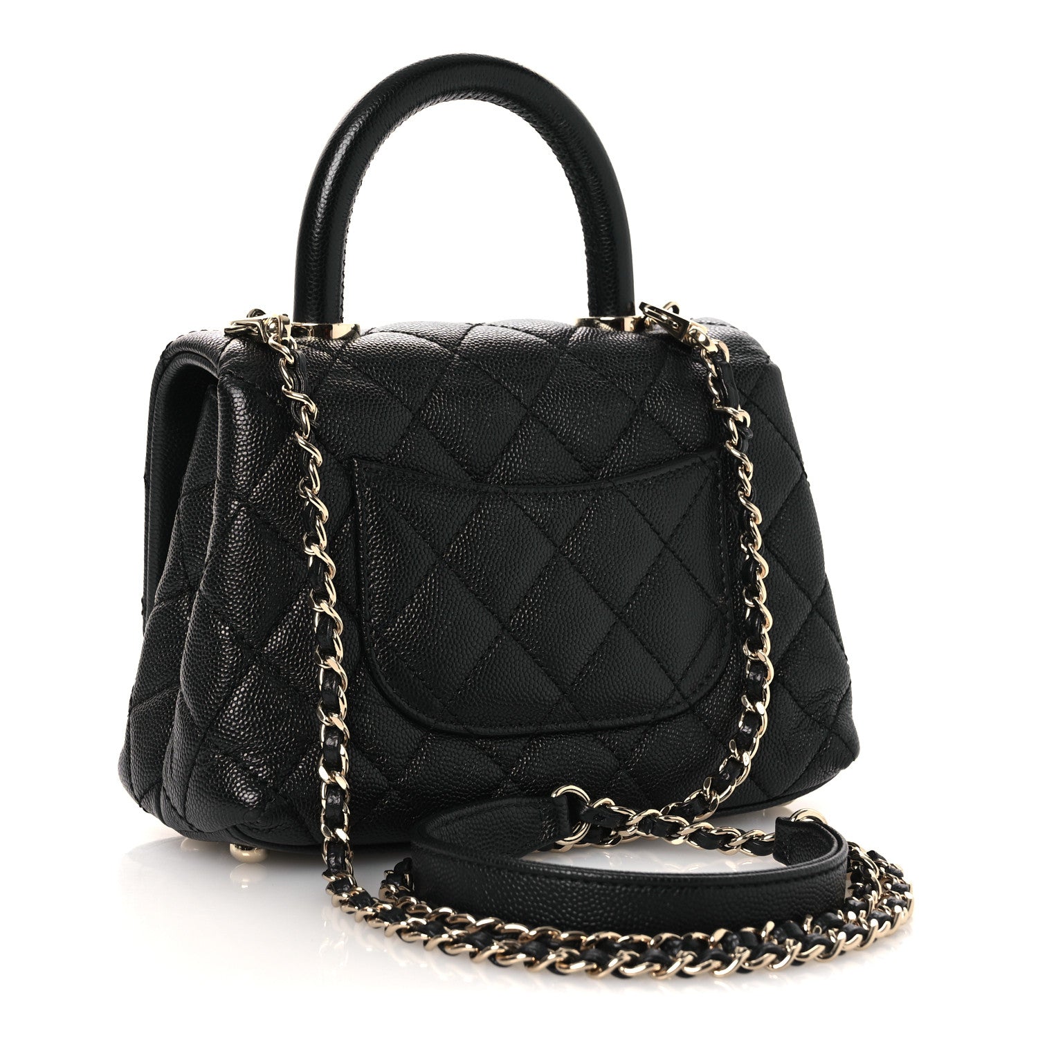 Caviar Quilted Extra Mini Coco Handle Flap Black