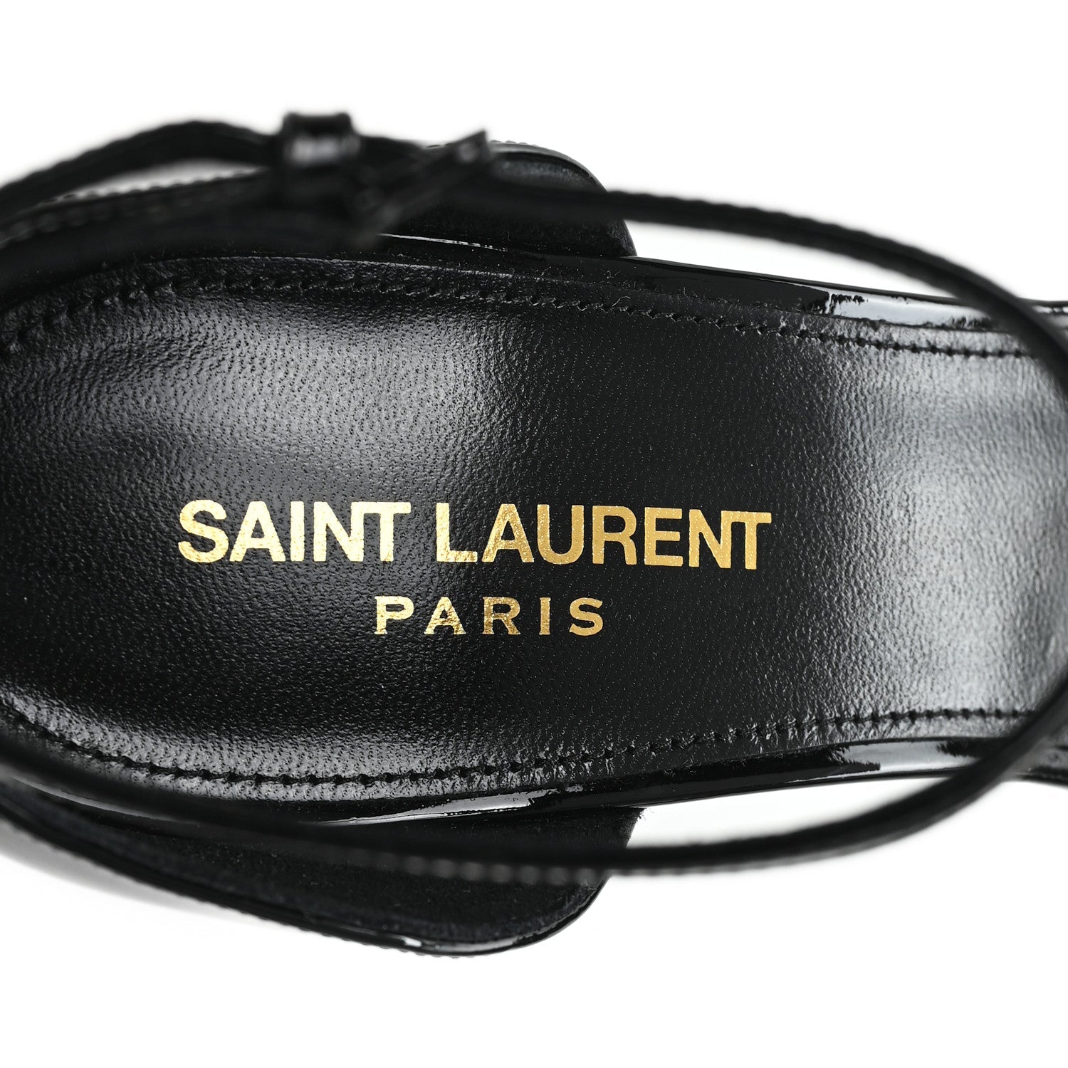 Patent Calfskin Opyum 85 Sandals 39.5 Black