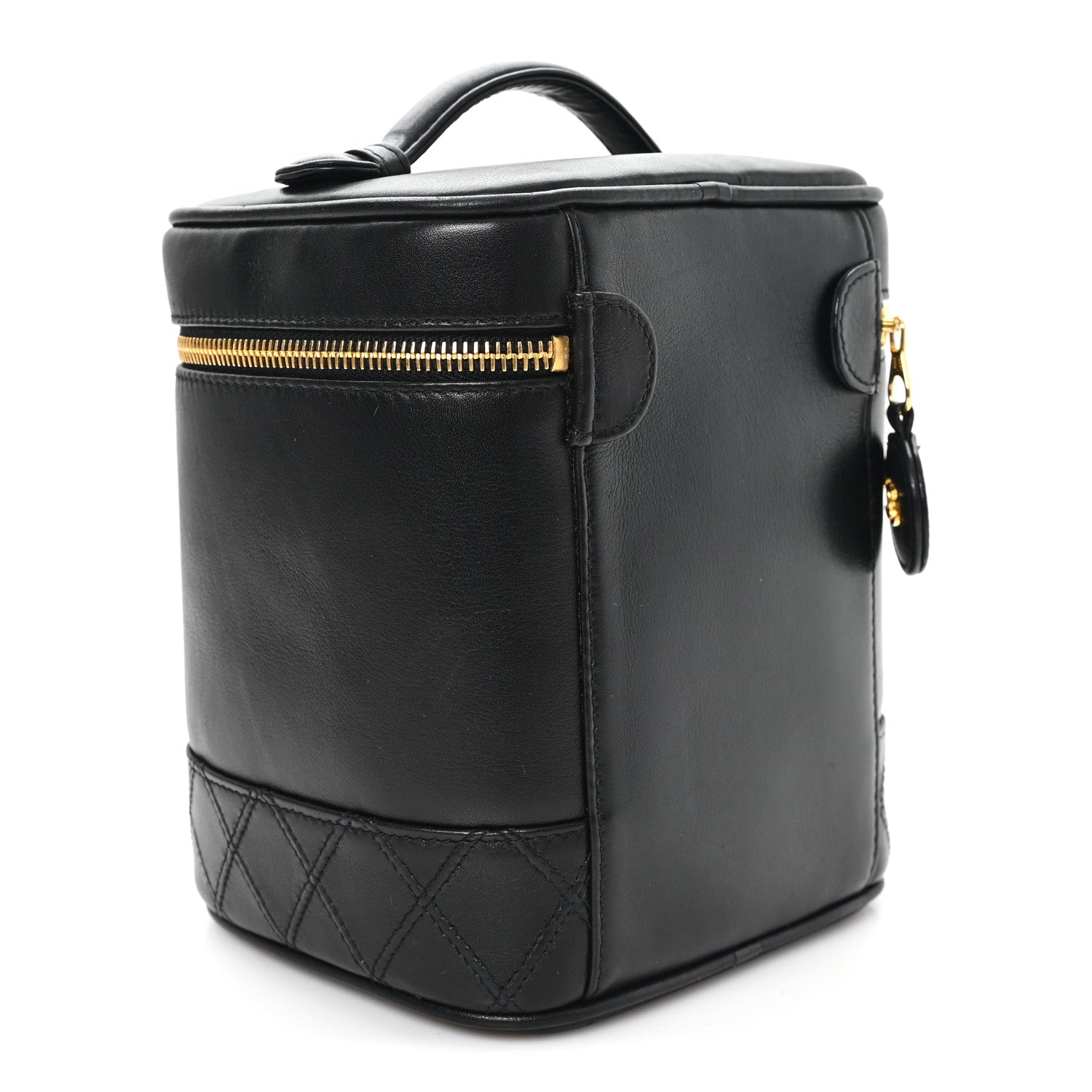 Lambskin Vanity Cosmetic Bag Black