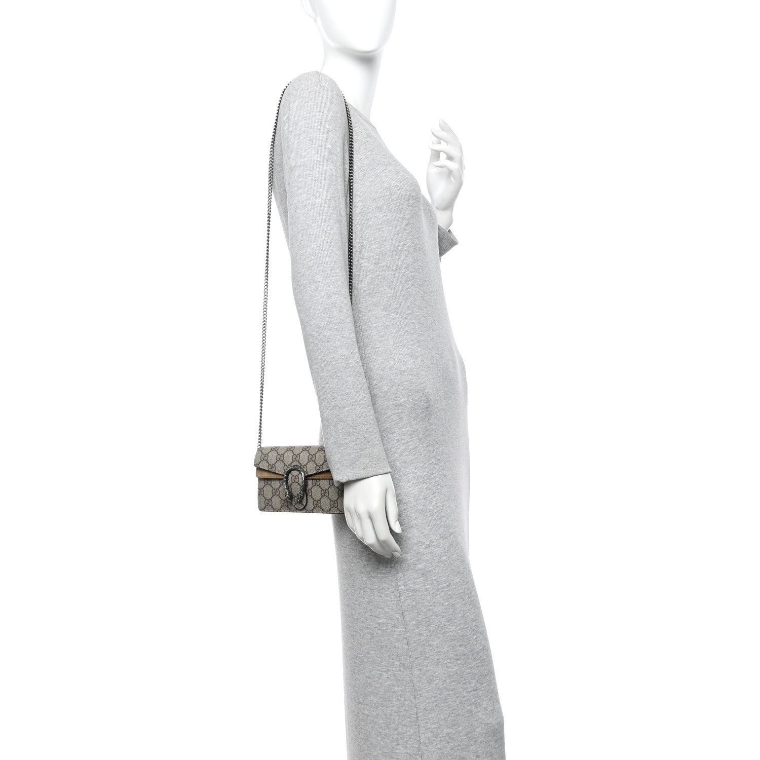 GG Supreme Monogram Super Mini Dionysus Shoulder Bag Taupe