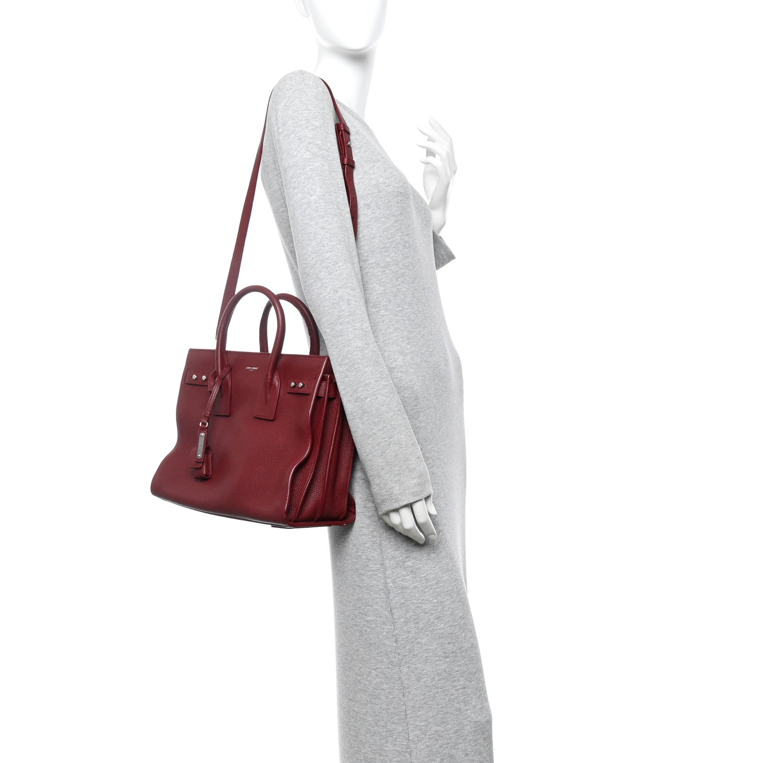 Grained Calfskin Small Supple Sac De Jour Dark Pallisandre