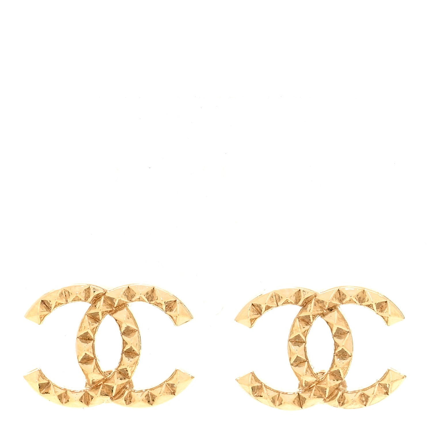 Studded CC Earrings Gold