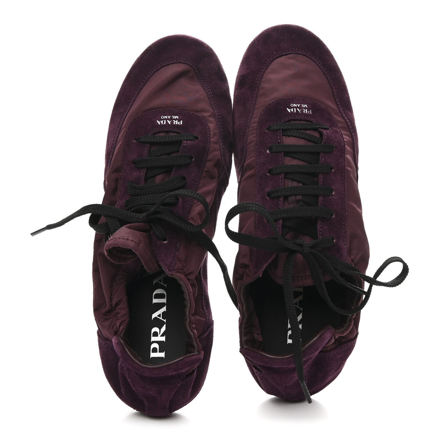 Re-Nylon Suede Collapse Sneakers 39.5 Bordeaux