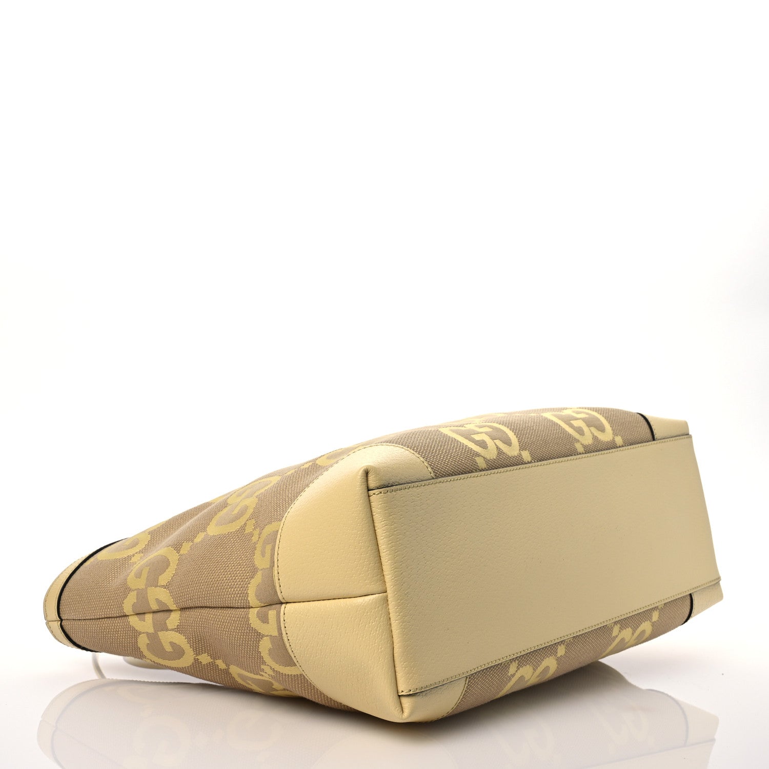 Monogram Jumbo GG Textured Dollar Calfskin Medium Ophidia Shopping Tote Beige Banana