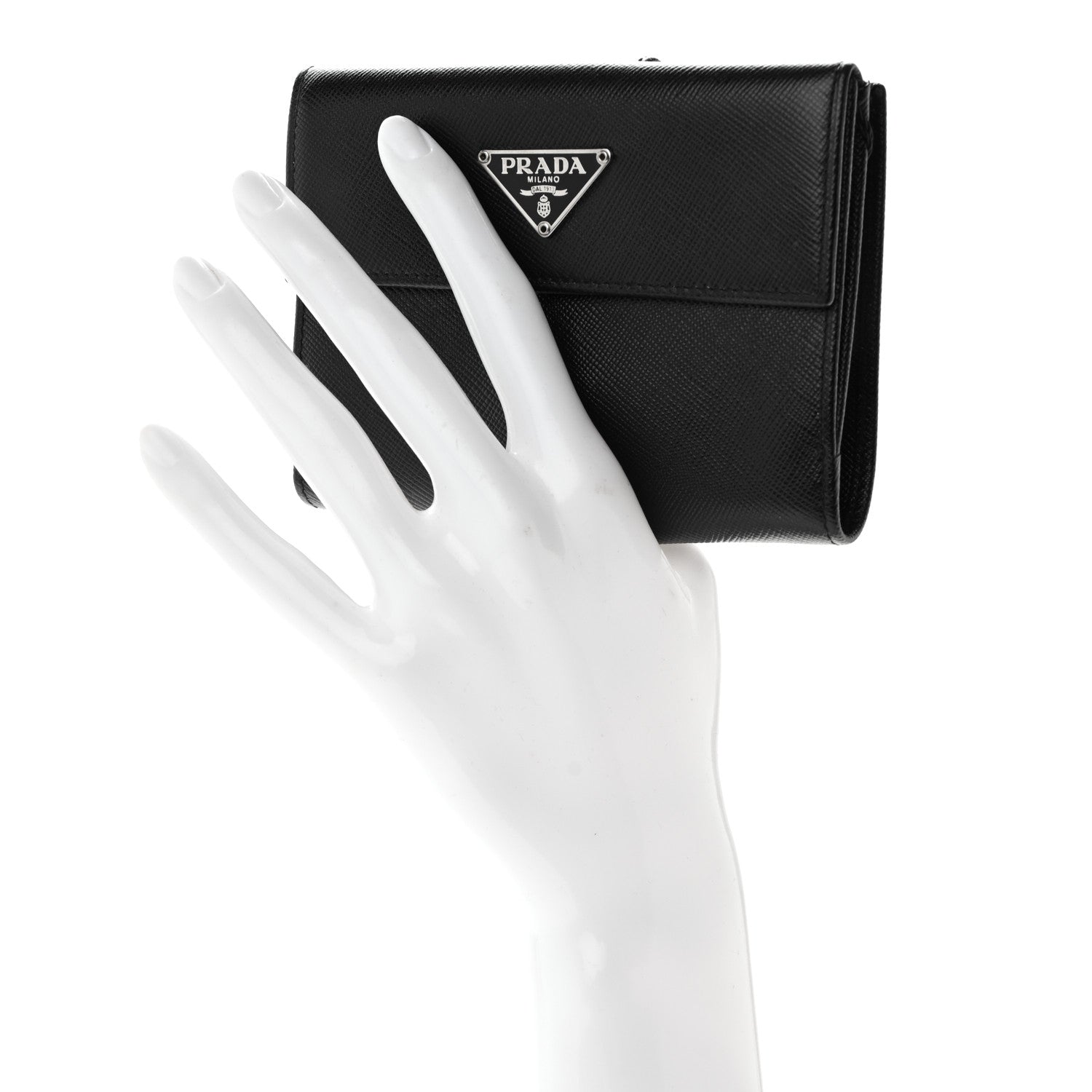 Saffiano Metal Compact Wallet Black