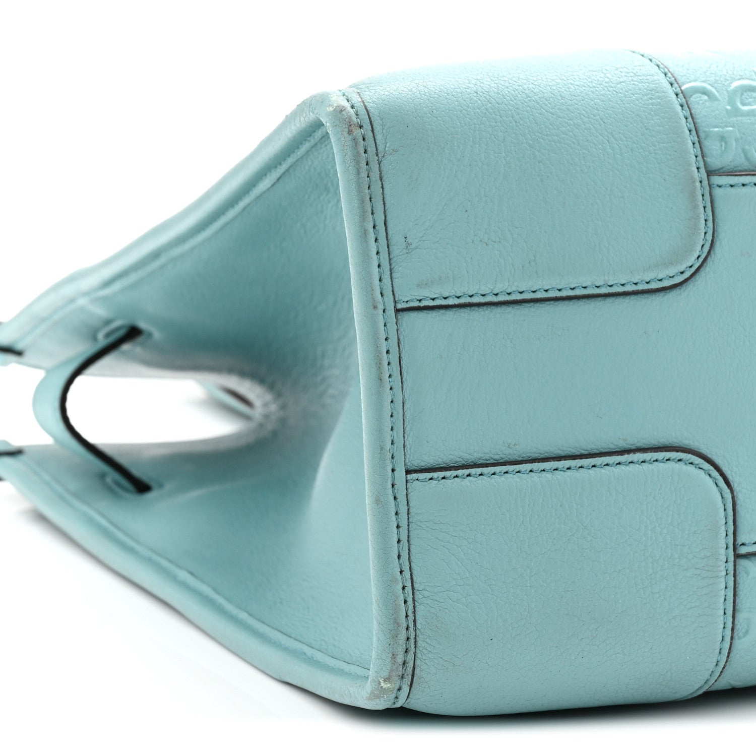 Wonka Grain Calfskin GG Monogram Star Embossed Medium GG Tote Dusty Azure