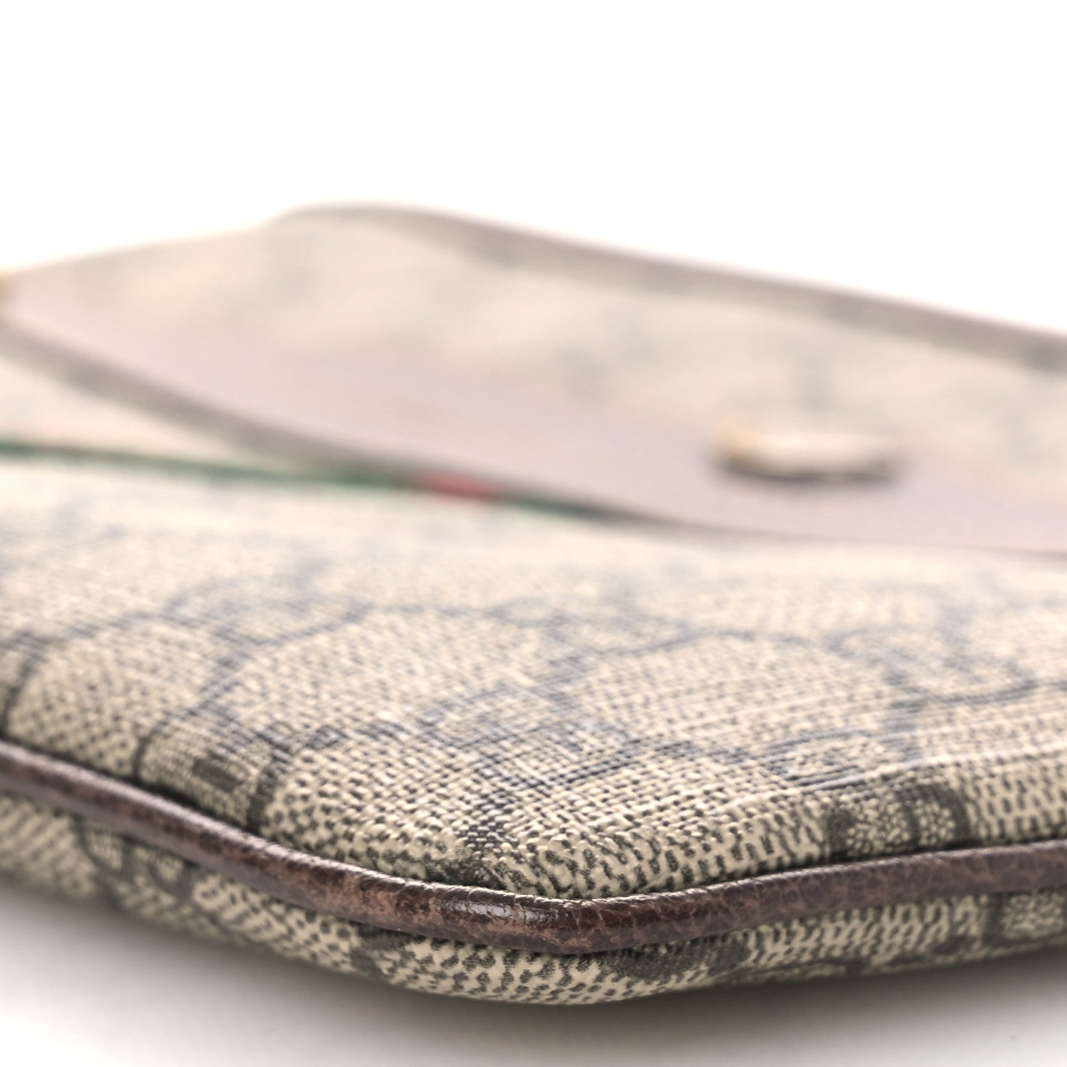 GG Supreme Monogram Large Ophidia Pouch Clutch Brown