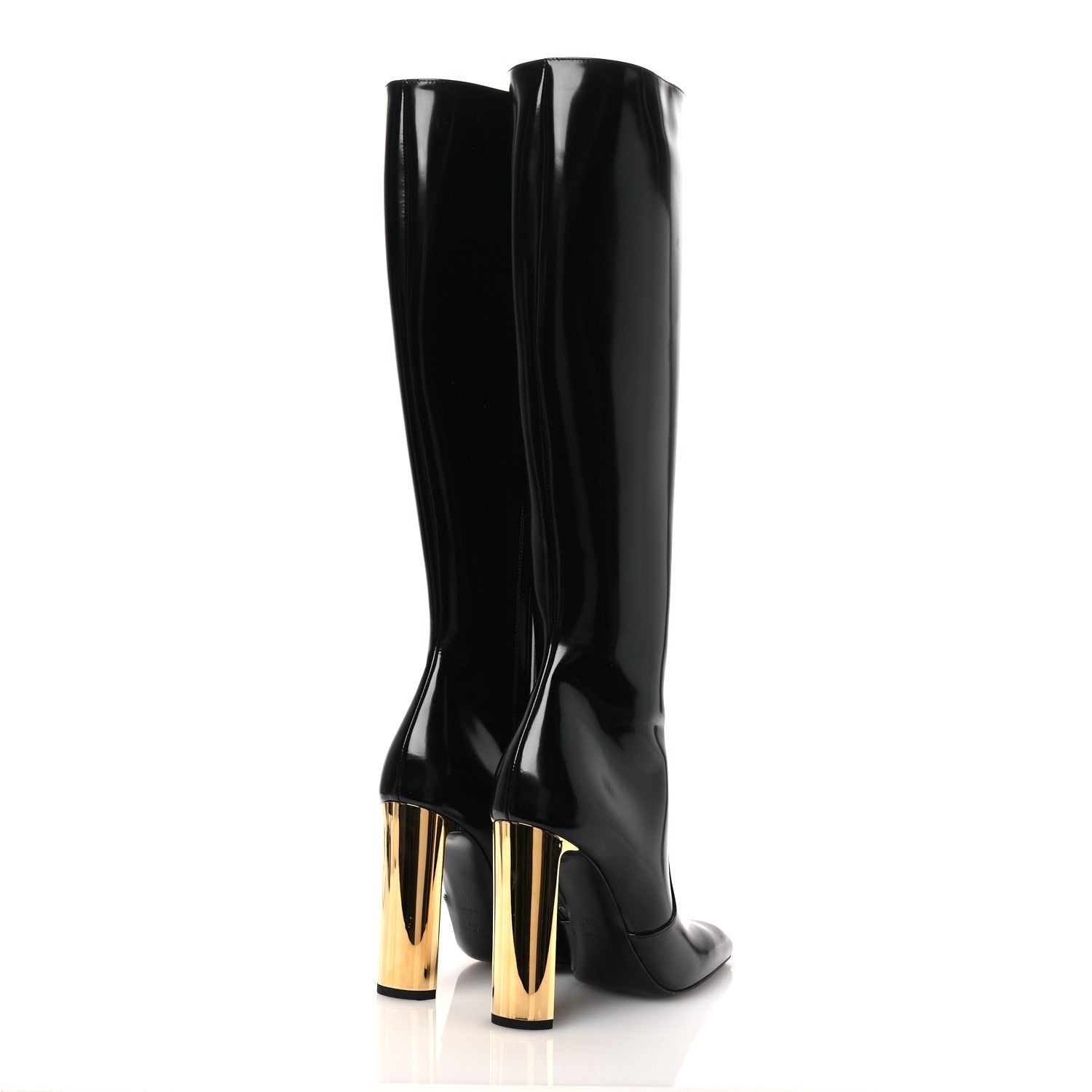 Glazed Calfskin Auteuil 105mm Zip Boots 38 Black