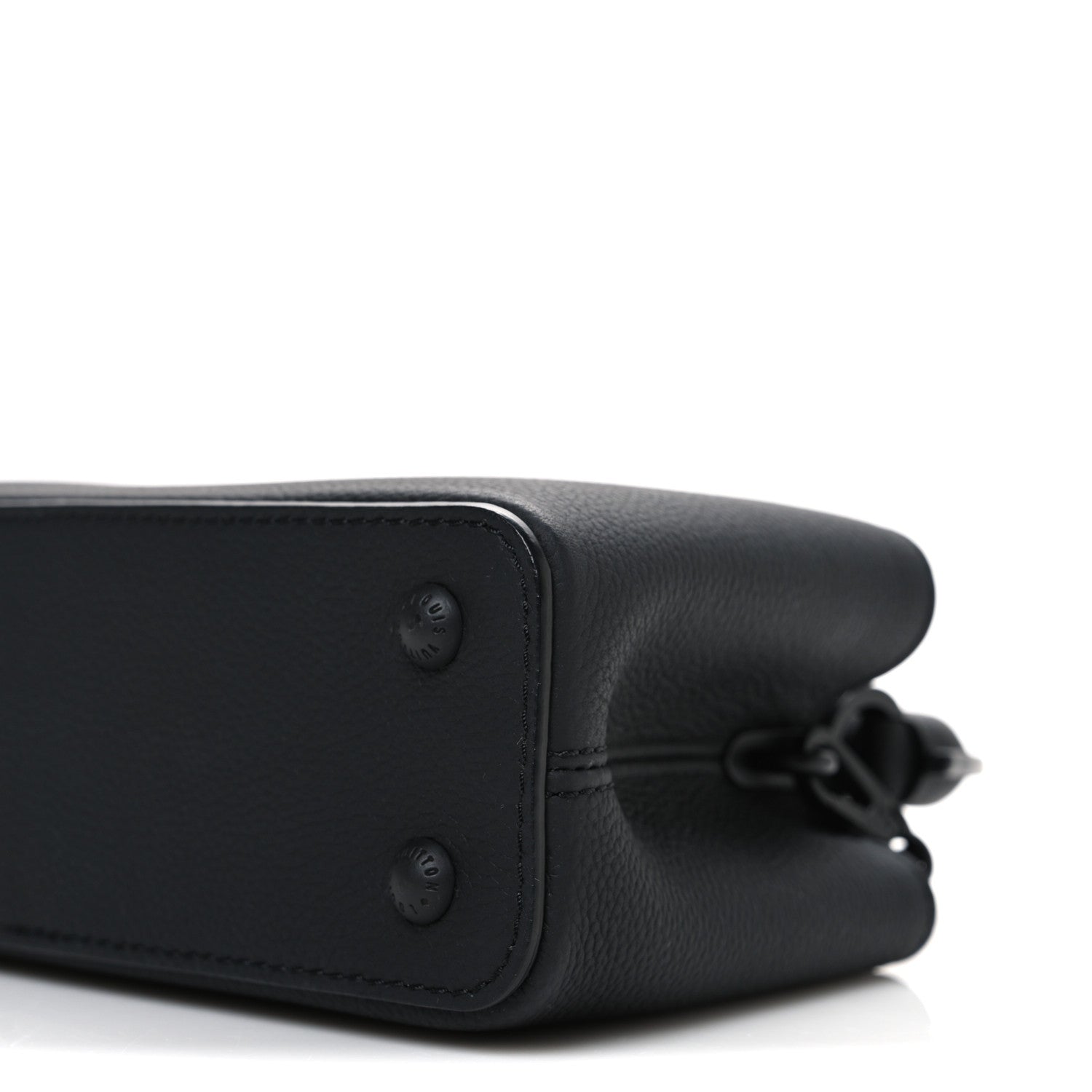Matte Taurillon Capucines East West Mini All Black