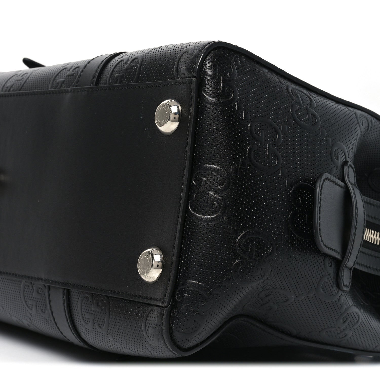 Calfskin GG Tennis Embossed Tote Bag Black