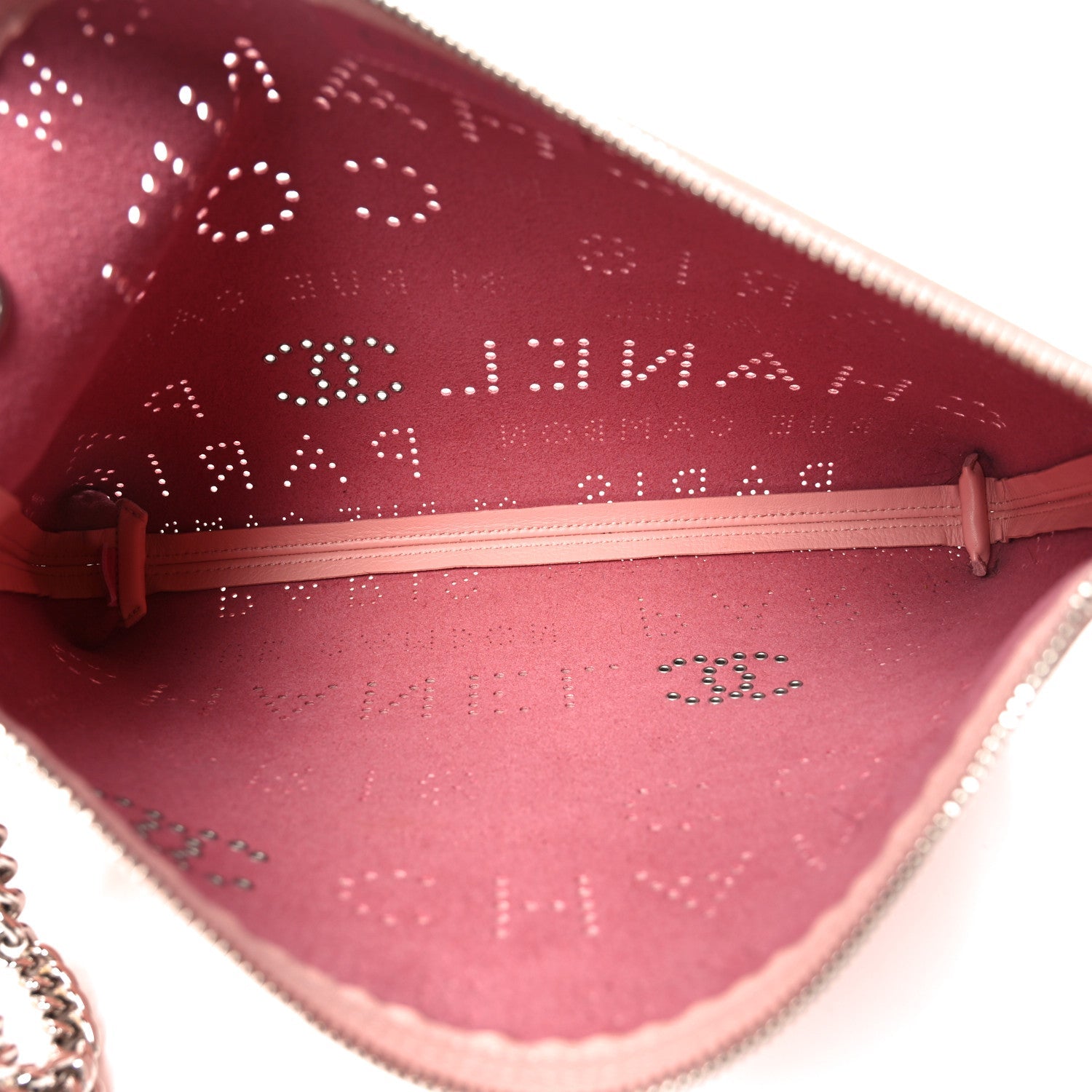 Calfskin Eyelets Clutch Pink