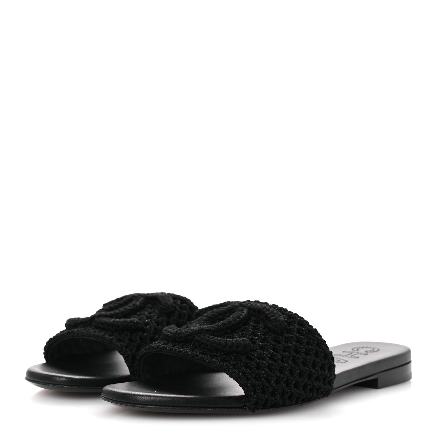 Crochet CC Mules Sandals 38.5 Black