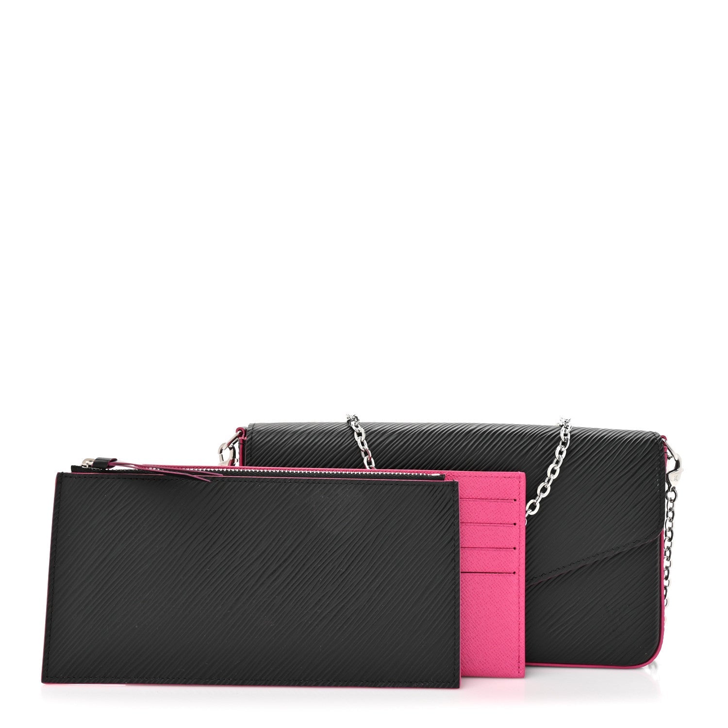 Epi Pochette Felicie Black Hot Pink