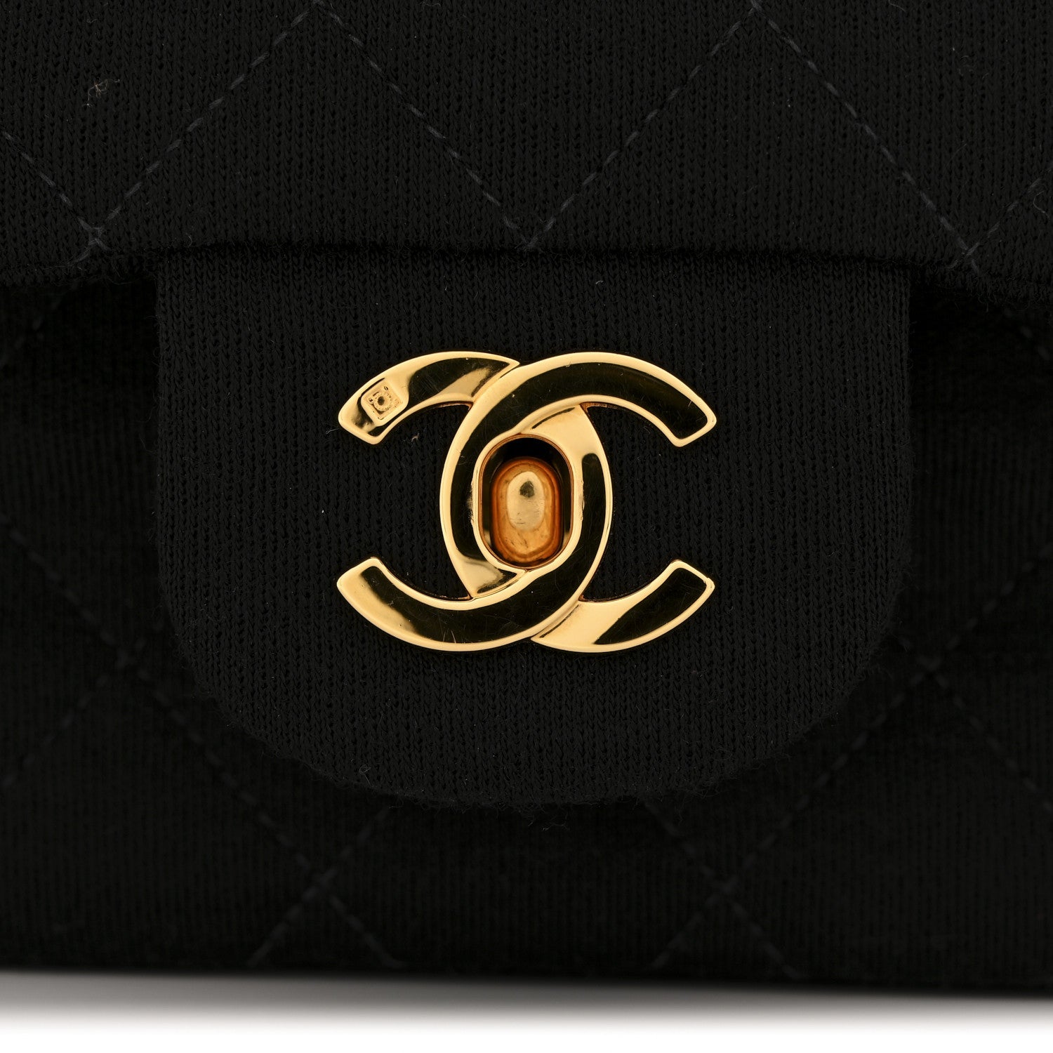 Jersey Quilted Medium Double Flap Black