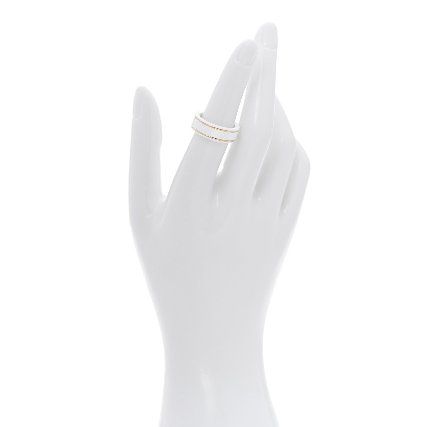 18K Yellow Gold Zirconia 7mm Icon Band Ring 53 6.5 White